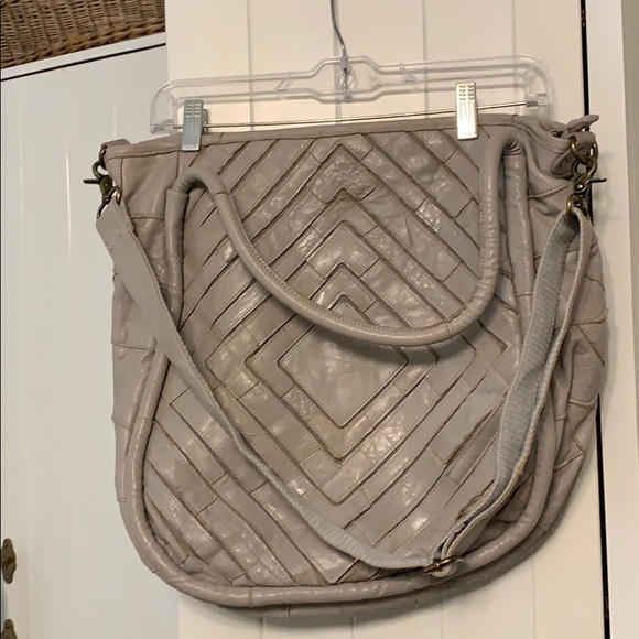 Anthropologie Handbags - Large grey leather Anthro purse